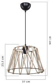 Lustra, Pako Word, PWL-1160, E27, Negru, 30 x 54 cm