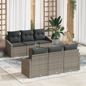 vidaXL Set canapea de grădină 7 pcs Gri 55 x 55 x 37 cm Ratan