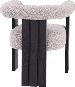 Scaun dining design LUX Percy boucle gri