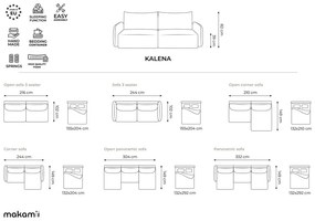 Canapea verde extensibilă/cu spațiu de depozitare 216 cm Kalena – Makamii
