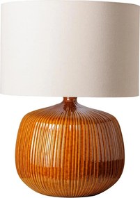 Lampa de masa, din ceramica cu abajur din in, D50cm, Estria