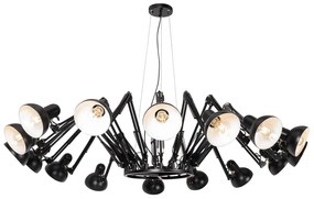 Lampă industrială suspendată neagră cu 16 lumini reglabilă - Hobby Spinne
