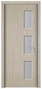 Usa Interior din MDF Novo Doors ND316, Cadru din Lemn Masiv, Geam Sablat, KIT COMPLET, Toc , Manere si balamale incluse (Culoare: Alb, Toc: Fix,