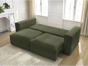 Canapea verde extensibilă/cu spațiu de depozitare 265 cm Ezechiel – Bobochic Paris