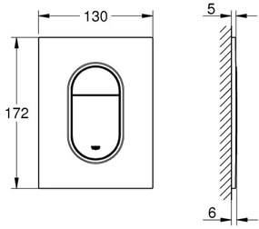 Plăcuță de acționare GROHE 37624DA0 - 130 × 172 mm, bronz