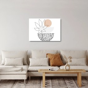Tablou pe sticlă - Linie de artă flori N⁰3 (70x50 cm)