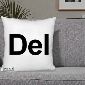 Perna Personalizata Tasta Del Tipografie Bold, 40x40 cm, Alb Pufos, Husa Detasabila, Perna Inclusa, BEKZ®
