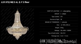 Lustra Imperial cristal Bohemia L15 572/48/1-A, 3; F 2 floor