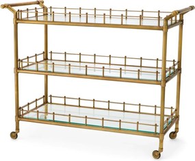 Gheridon LUX, Otel, Sticla, Alama Vintage, Scarlett L