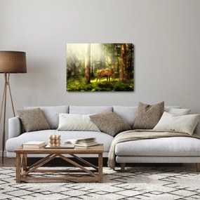Tablou cu cerbul în pădure (70x50 cm)