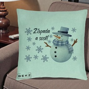 Perna Decorativa Zapada a Sosit Om de Zapada, 40x40 cm, Verde Menta, Husa Detasabila, Perna Inclusa, BEKZ®