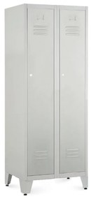Dulap metalic, 60 x 50 x 161,5 cm, picioare reglabile, încuietoare cilindrică, gri deschis - ral 7035