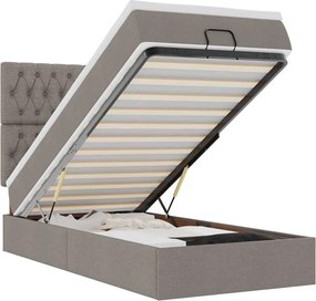 vidaXL Pat otoman cu saltea Taupe 100x200 cm Stofa