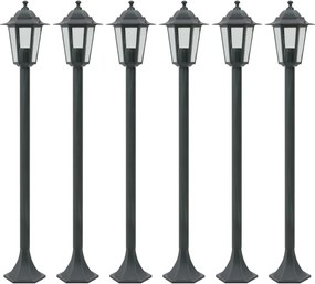 vidaXL Stâlp iluminare grădină 6 buc. E27 110 cm aluminiu verde închis