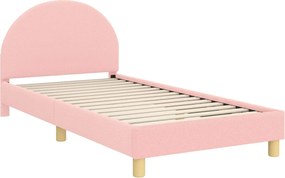 vidaXL Cadru de pat pentru copii cu spătar Roz 90 x 190 cm
