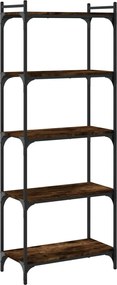 vidaXL Bibliotecă 5 niveluri stejar afumat 60x30x154 cm lemn prelucrat