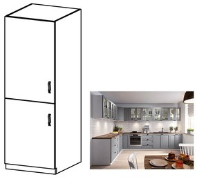 Zondo Dulap de bucătărie pentru frigider încorporat D60ZL Lanaya (alb + gri mat) (S). 1017000