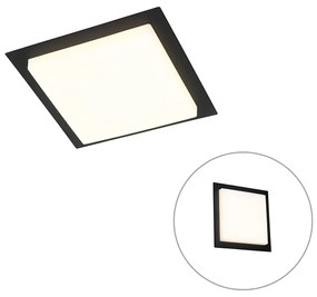 Plafoniera modernă neagră pătrată cu LED inclus IP44 - Lys
