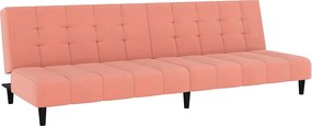 vidaXL Canapea extensibilă cu 2 locuri, roz, catifea