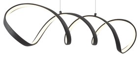 Lampa suspendată de design neagră 100cm cu LED inclus, reglabilă în 3 trepte - Wokkel