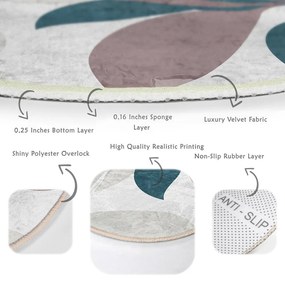 Covor rotund lavabil adecvat și pentru aspiratoare robot ø 120 cm Comfort – Mila Home