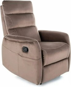 Fotoliu recliner SOLON M, stofa catifelata cappuccino - Bluvel 38, 74x