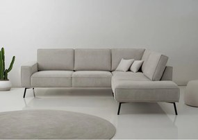 Colțar grej cu tapițerie din chenille (cu colț pe partea dreaptă/în formă de ”L”) Amsterdam – Scandic