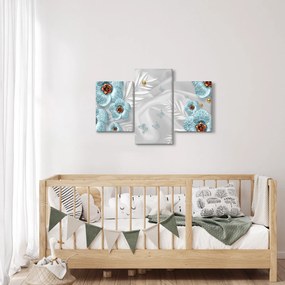 Tablou - 3D Flori albastre (90x60 cm)