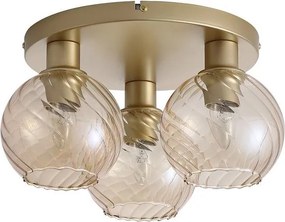 Plafoniera metal auriu, sticla champanie Radiance
