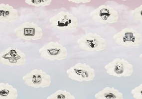 Fototapet, Retro Clouds, Pink, Rebel Walls