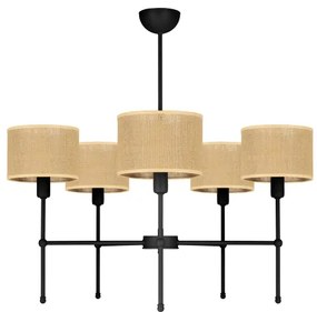 Candelabru pe tijă MADELA, 5 x E14/40W/230V, iută/negru