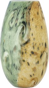 Vază din sticlă, multicolor, model marmorat, formă ovală, finisaj lucios, 18×29,5 cm, „Kalian"
