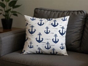Fata de perna din policoton NAVYSTA POLY 45x45 cm, albastru-alb