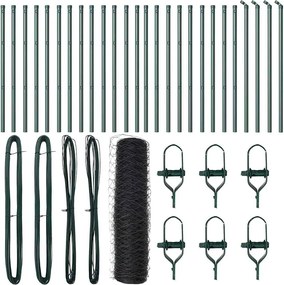 vidaXL Stâlp de gard. Gri 50 x 0,5 m (plasă de 36 mm) Oțel și PVC