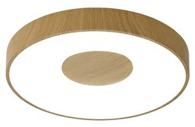 Plafoniera LED Smart dimabila cu telecomanda COIN 38cm lemn