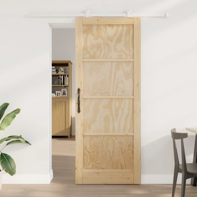 vidaXL Set de Uși Glisante Manual Natural și alb 83 x 211 cm