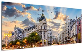 Tablou - Calle Gran Vía, Madrid, Spania (120x50 cm)
