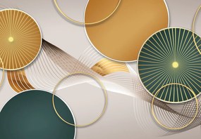 Fototapet - Cercuri de aur (147x102 cm)