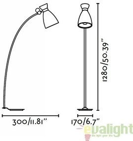 Lampadar / lampa de podea vintage verde H-125 cm, Retro 20020