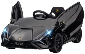 HOMCOM Mașină pentru Copii 12V cu Telecomandă și Muzică Viteză 3-8km/h Negru | Aosom Romania