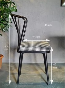 Scaun Fiona metal, balcon,terasa,bucatarie,birou,dining Homs, negru