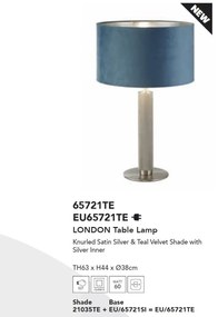 Veioza/Lampa de masa design decorativ London argintiu/teal