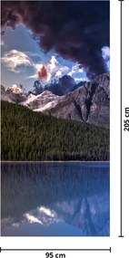 Fototapet pentru ușă - Lac și munți (95x205cm)