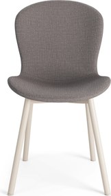 MAZZONI EXPORT FIORA Gri deschis Taupe (material Basel 34) / cadru bej – SCAUN MODERN TAPITAT DIN CHENILLE PENTRU LIVING/BUCĂTĂRIE