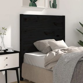 Tablie de pat, negru, 106x4x100 cm, lemn masiv de pin 1, Negru, 106 x 4 x 100 cm