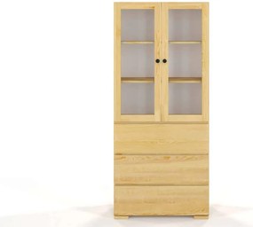 Vitrină lemn masiv TerraCraft Pin 3 Sertare, 80 × 38 × 182 cm - Natural