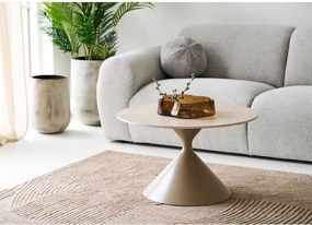 Măsuță de cafea bej rotundă cu blat ceramic ø 70 cm Annecy – House Nordic