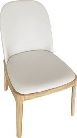 Scaun de sufragerie, natural/bej, piele ecologică, ZENTRA
