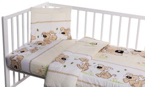 Lenjerie patut cu 3 piese Puppy Beige