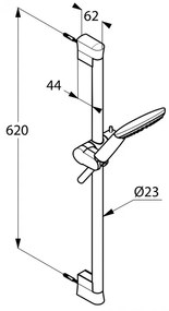 Set dus Kludi, Freshline, 1S, bara 60 cm, crom